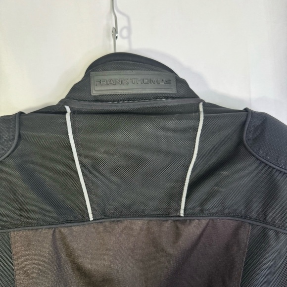 FRANK THOMAS BIKER JACKET BLACK MOTOCYCLE COAT MADE IN ENGLAND MEN SIZE LARGE - Picture 7 of 17